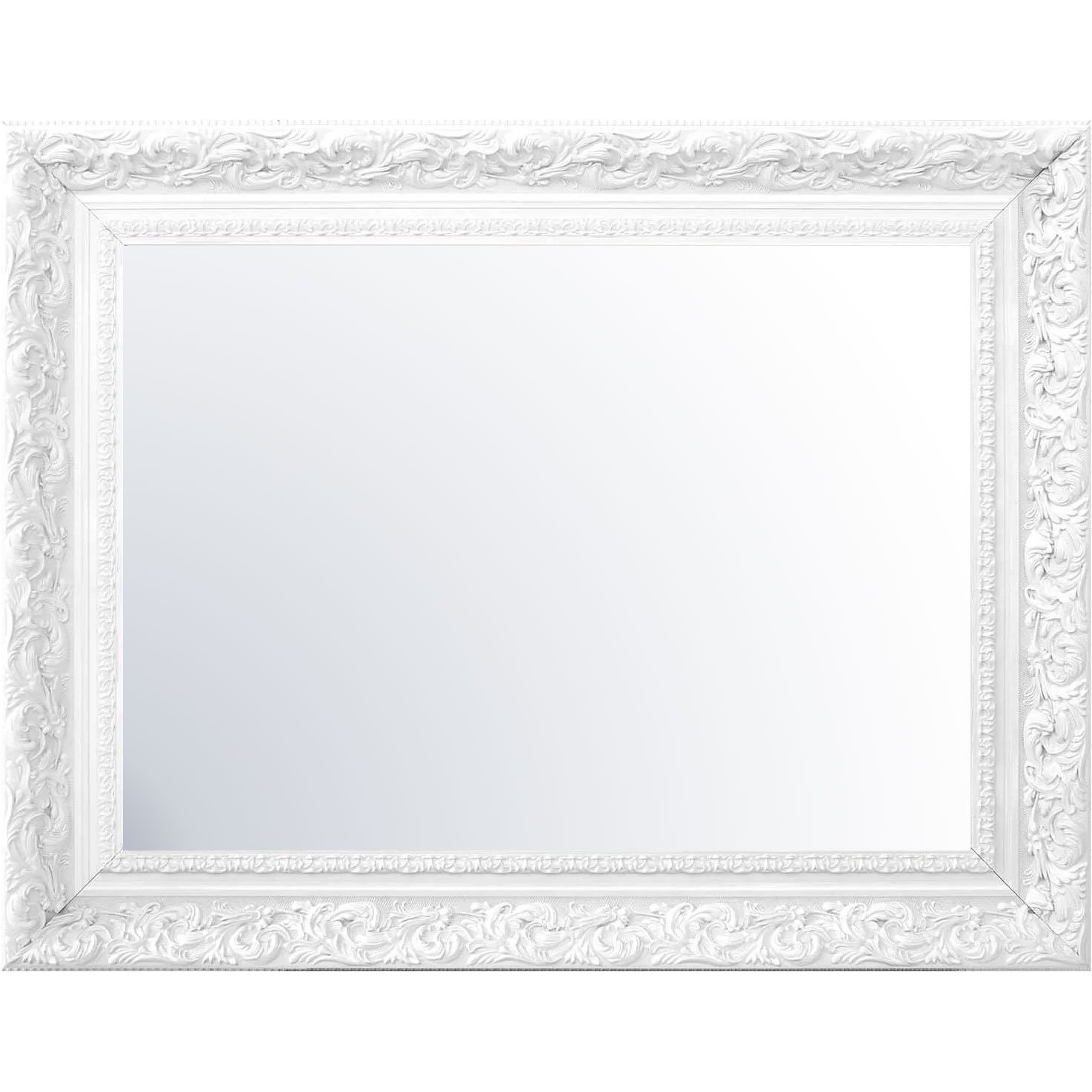 Espelho Cristal Decorativo Branco com Moldura Retrô Plus