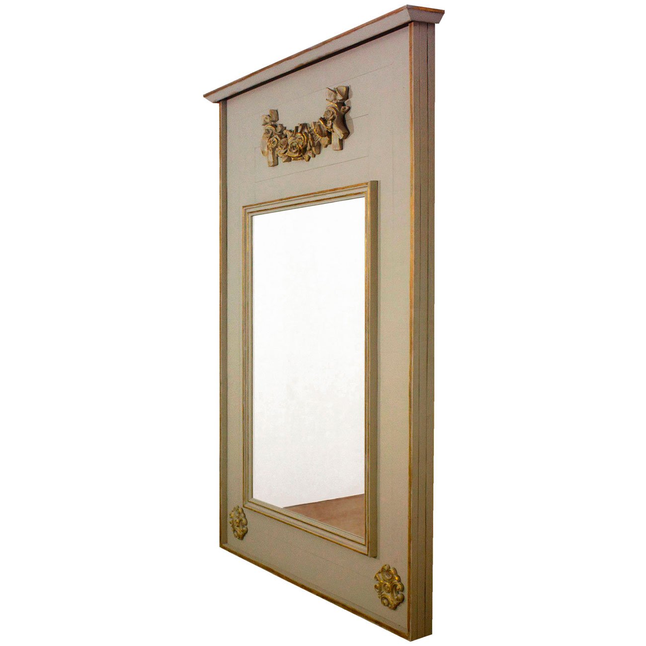 Espelho Grande com Moldura Rústica com Detalhes Dourados 120x170 cm