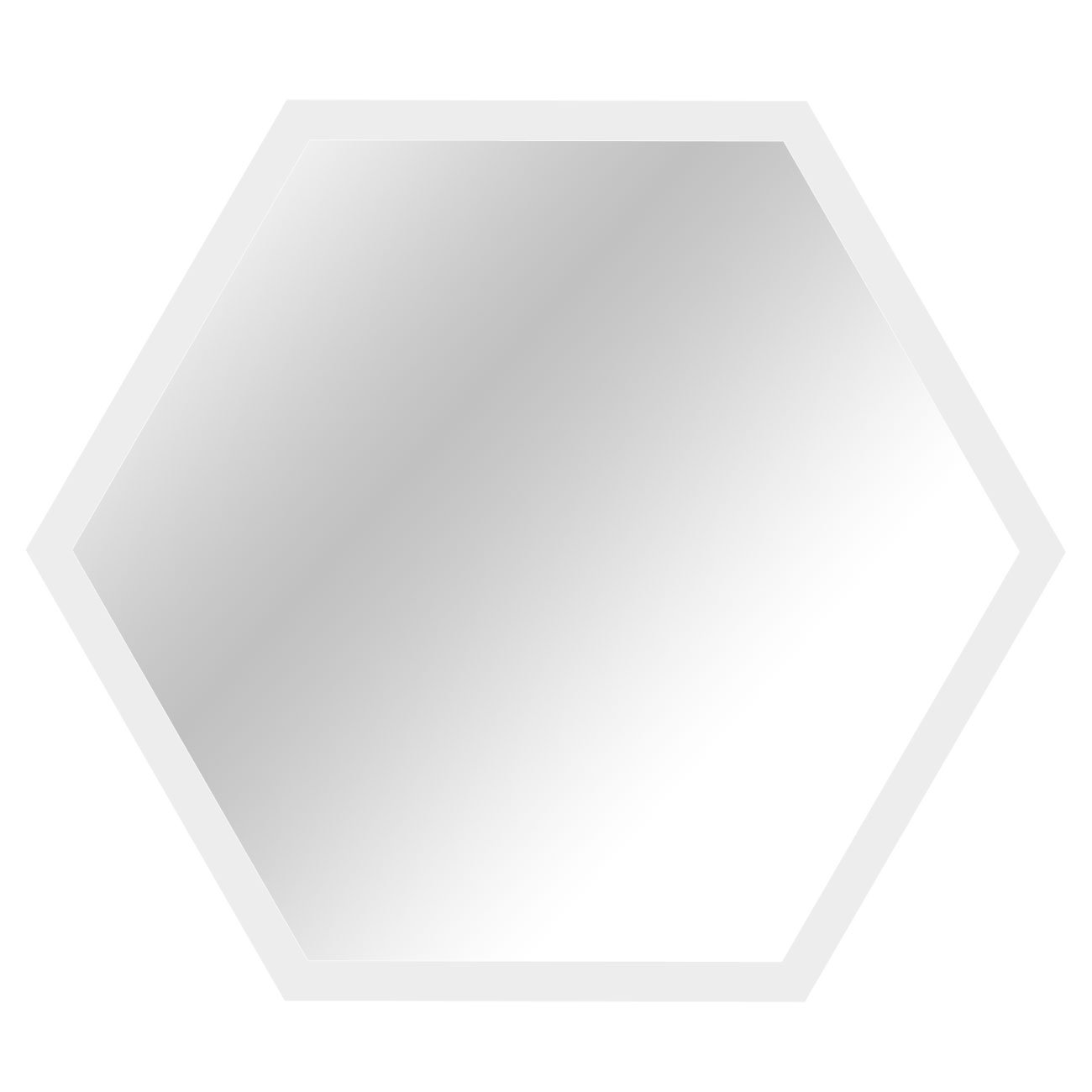 Espelho Hexagonal Decorativo Moldura Laqueada Branca