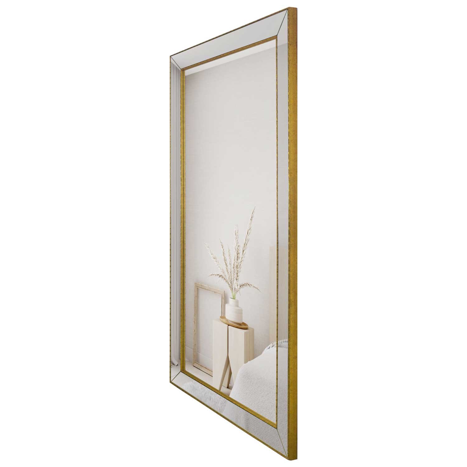 Espelho Moderno Clássico de Chão Dourado com Moldura de Espelho 120x220 cm