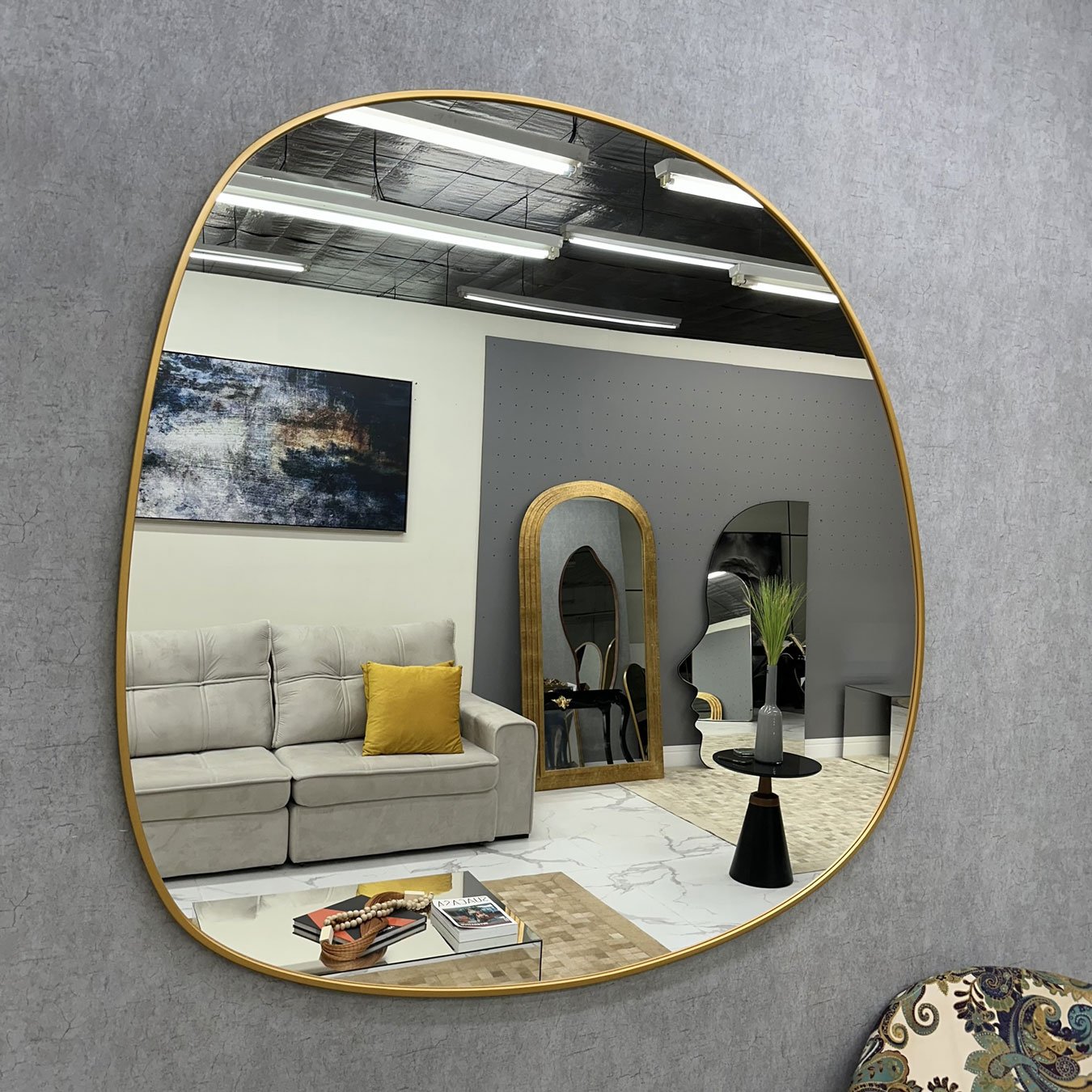 Espelho Orgânico com Moldura Laqueada Premium - Design Inovador e Ecológico