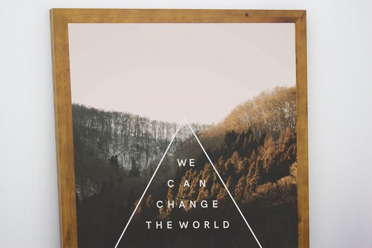 Quadro Decorativo com Frase We Can Rústico 50x70cm