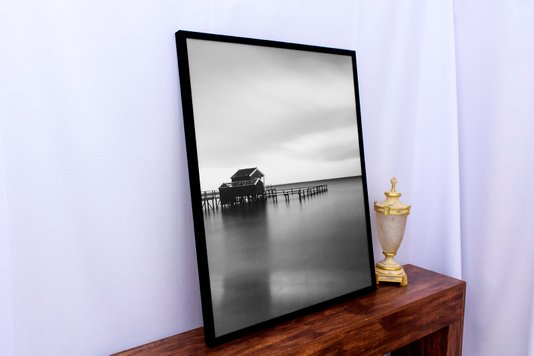 Conjunto de Quadros em Preto e Branco Pier 2 Quadros 80x100cm