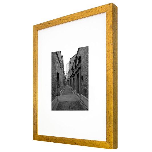 Quadro Decorativo com Moldura Dourada Centro Comercial na China 30x40cm