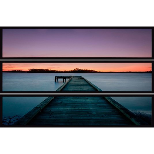 Conjunto de Quadros Lago com Pier Kit com 3 Quadros - Escolha o Tamanho