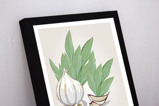 Quadro Decorativo para Cozinha Cabeça de Alho 30x40cm
