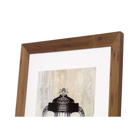 Quadro Decorativo com Moldura Rústica Ânfora em Preto e Branco 80x100cm