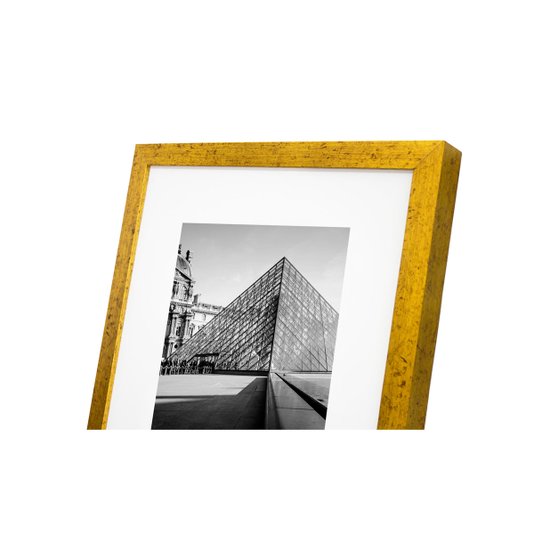 Quadro com Moldura Dourada Entrada Museu do Louvre 30x40cm