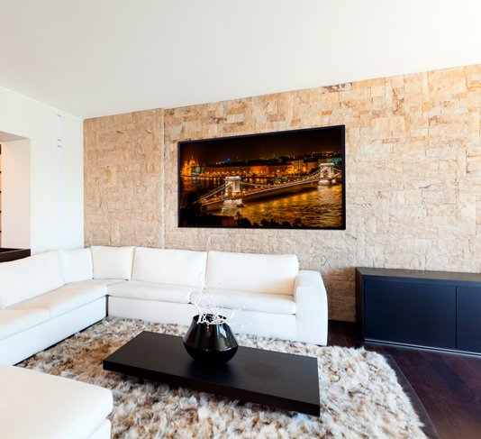 Quadro Decorativo Ponte Széchenyi Lánchíd à Noite na Hungria Moldura Preta