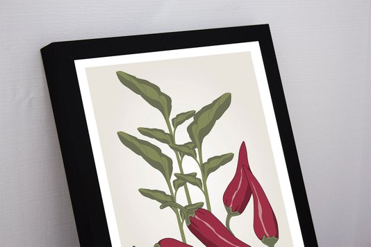 Quadro Decorativo para Cozinha Pimenta Vermelha 30x40cm