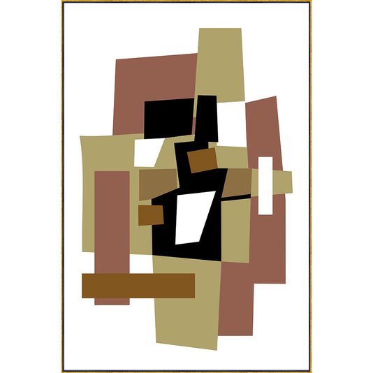Quadro Decorativo em Canvas com Moldura Dourada Tela Abstrata Arte Moderna 180x120 cm