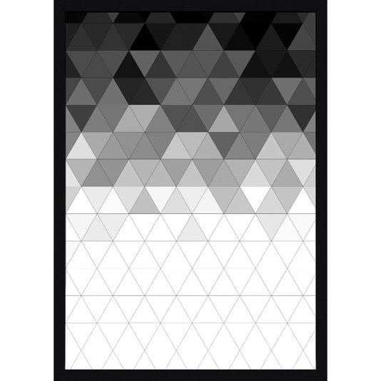 Quadro com Moldura Preta Decorativo Arte Geométrica em Preto e Branco - Escolha o Tamanho