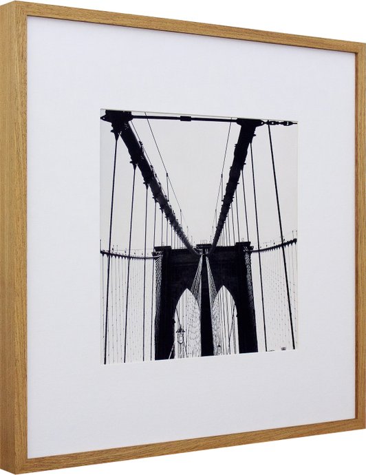 Quadro Decorativo Arquitetônico com Moldura na Cor Carvalho Ponte do Brooklyn 50x50cm