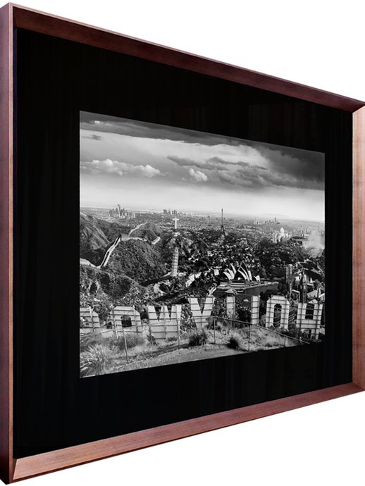 Quadro Decorativo em Preto e Branco Diversos Pontos Turísticos 120x90cm