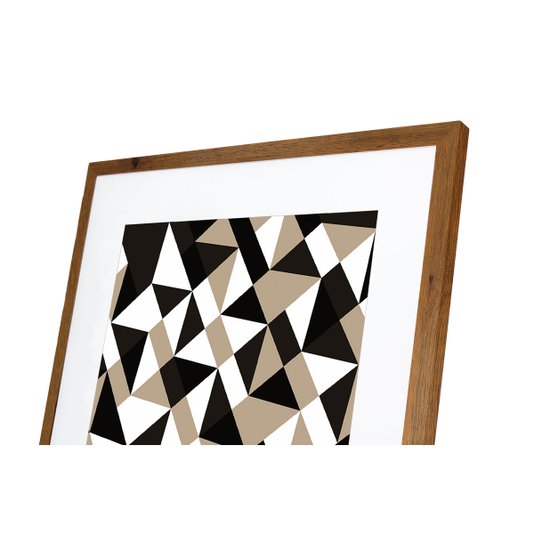 Quadro Decorativo com Moldura Rústica Arte Geométrica Colorida II 70x70cm