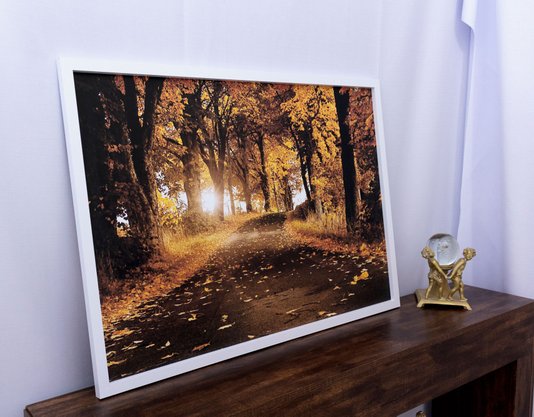 Quadro Decorativo Paisagem Rua Ladeada de Árvores 100x70cm