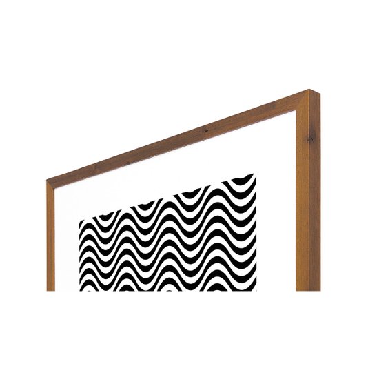 Quadro Decorativo com Moldura Rústica Geométrico Ondas 70x70cm