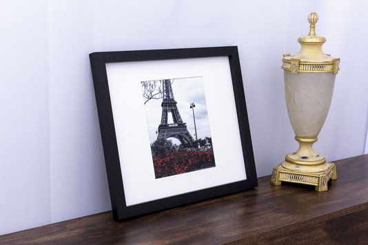 Quadro Decorativo em Preto e Branco Torre Eiffel Paris 40x40cm