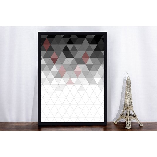 Quadro com Moldura Preta Decorativo Arte Geométrica Colorida - Escolha o Tamanho