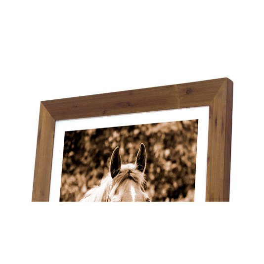 Quadro com Moldura Rústica Decorativo Cavalo em Tom Estilo Antigo 70x90cm