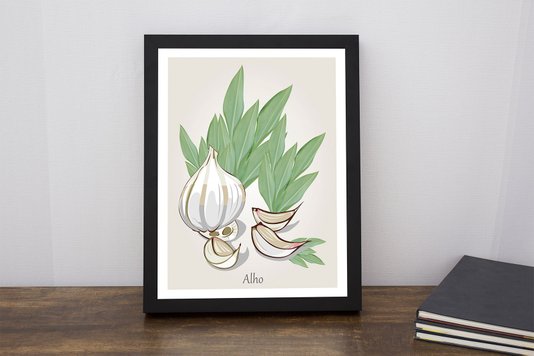 Quadro Decorativo para Cozinha Cabeça de Alho 30x40cm