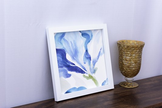 Quadro Decorativo Abstrato Azul Delicado 30x30cm