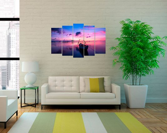 Conjunto de Quadros Telas Decorativas Phu Quoc Island Kit com 5 Quadros