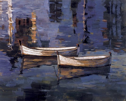 Quadro Tela Decorativa Pintura Canoas 90x60cm