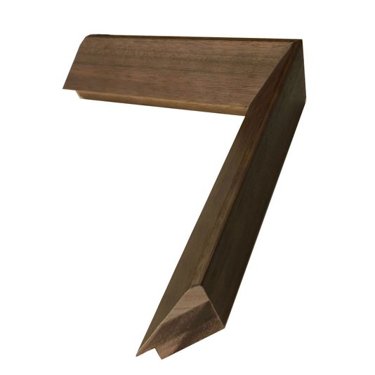 Quadro Decorativo com Moldura Marrom Chanfrada Arte Geométrica 75x75cm