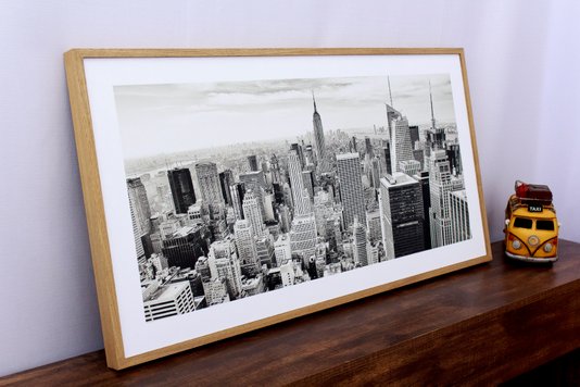 Quadro Decorativo em Preto e Branco Empire State Building em Nova York 100x50cm