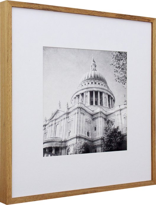 Quadro Decorativo com Moldura na Cor Carvalho Capitólio dos Estados Unidos 50x50cm