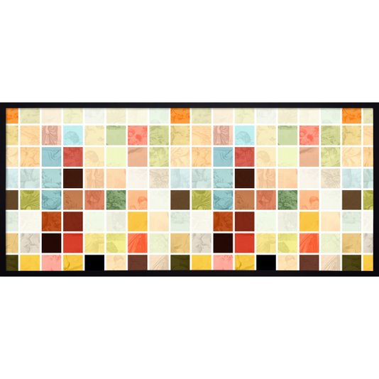 Quadro Decorativo com Moldura Preta Arte Geométrica com Ilustração - Qualidade sem Igual