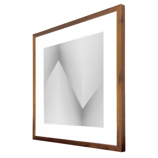 Quadro Decorativo Geométrico com Moldura Rústica Arte Desenho a Lápis