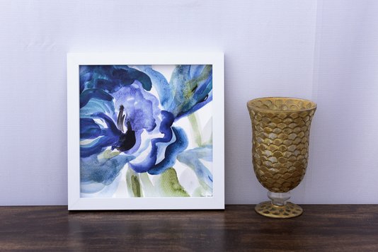 Quadro Decorativo Abstrato Azul Delicado II -  30x30cm