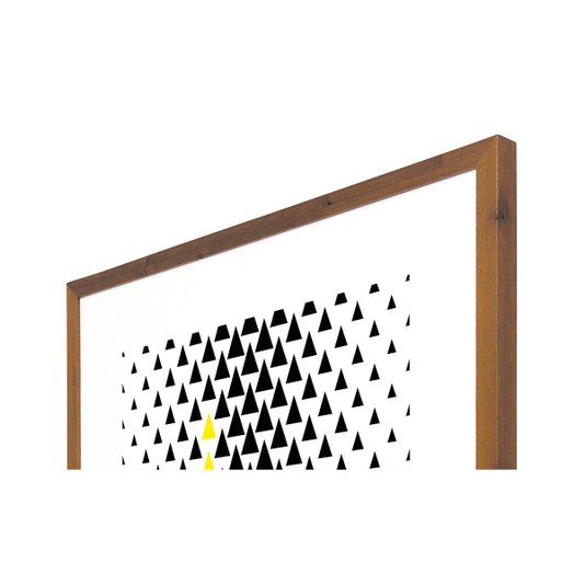 Quadro Decorativo com Moldura Rústica Arte Geométrica Triângulos 70x70cm
