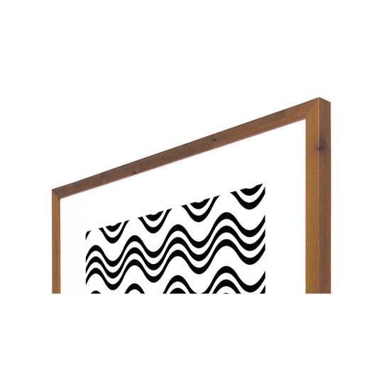 Quadro Decorativo com Moldura Rústica em Preto e Branco Ondas 70x70cm