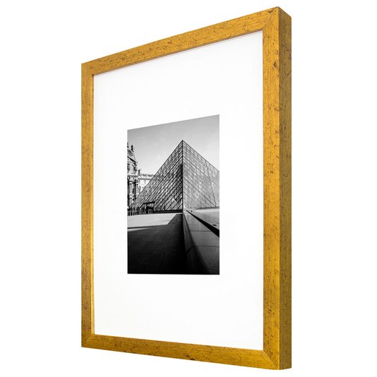 Quadro com Moldura Dourada Entrada Museu do Louvre 30x40cm