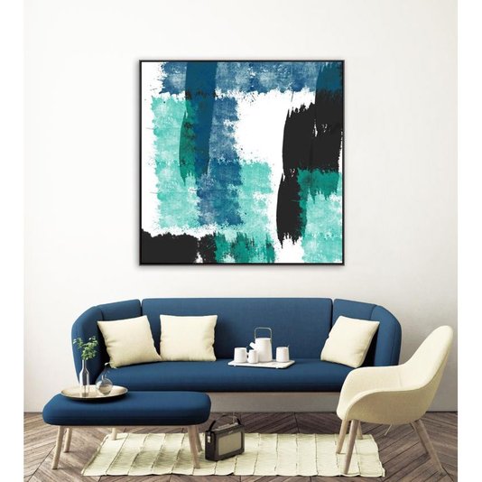 Quadro Tela Arte Colorida Abstrata com Moldura Preta - Escolha o Tamanho