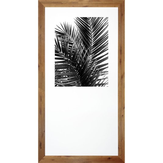 Quadro Decorativo com Moldura Rústica Tropical Folhas de Palmeira II 90x170cm