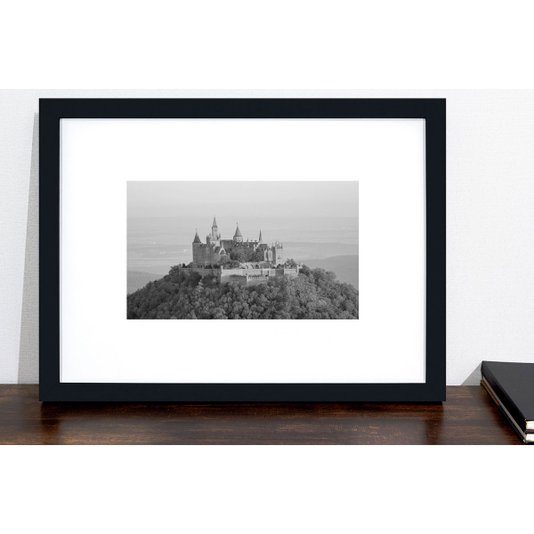Quadro Decorativo com Moldura Preta Paisagem Castelo de Sigmaringen