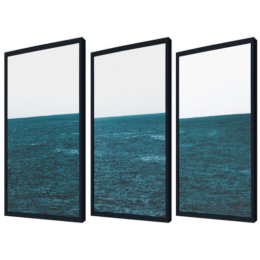 Conjunto de Quadros Décor Oceano Kit com 3 Quadros de 60X80cm