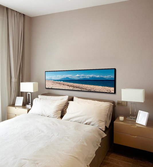 Quadro Decorativo para Cabeceira de Cama Paisagem Praia 170x30cm