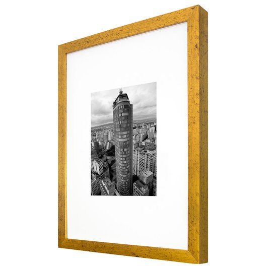 Quadro Moldura Dourada Edifício Itália em São Paulo 30x40cm