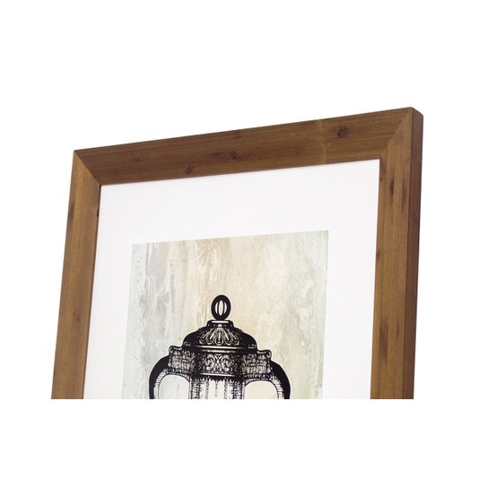 Quadro Decorativo com Moldura Rústica Ânfora em Preto e Branco II 80x100cm