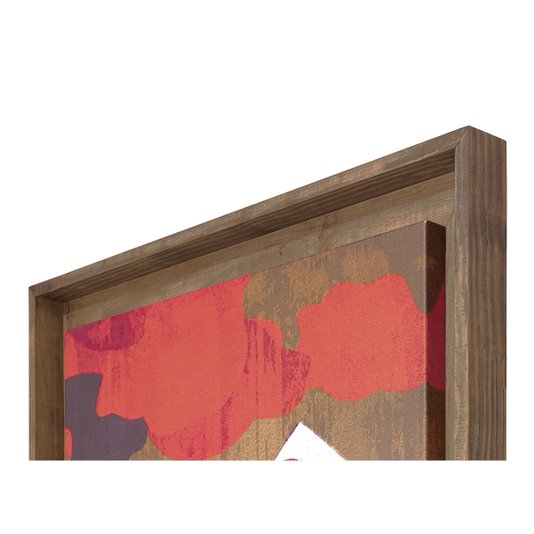 Quadro Decorativo Grande Tela Floral Colorida com Moldura Rústica 90x90cm