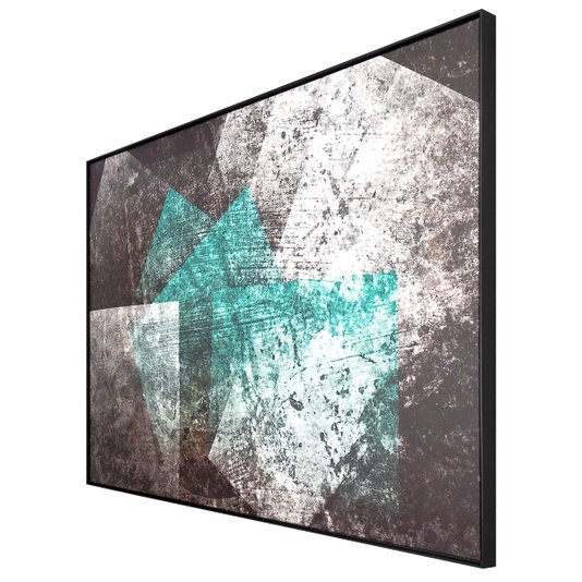Quadro Tela Decor Arte Moderna Abstrata Moldura Preta 190x120cm