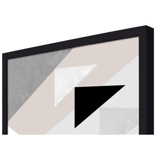 Quadro Geométrico com Moldura Preta Decorativo Arte Colorida - Escolha o Tamanho