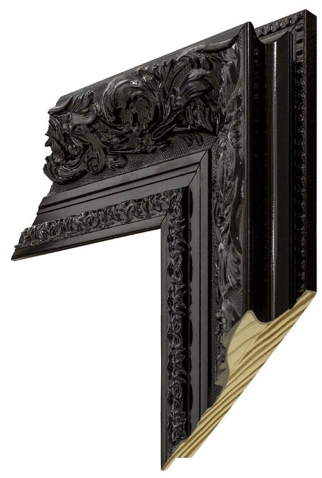 Espelho Cristal Decorativo com Moldura Preta Laqueada para Lavabo, Banheiro e Quarto