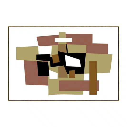 Quadro Decorativo em Canvas com Moldura Dourada Tela Abstrata Arte Moderna 180x120 cm