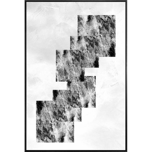 Canvas com Moldura Preta Tela Abstrata Arte Moderna 120x180 cm